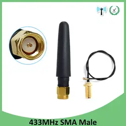 433 МГц телевизионные антенны 3dbi SMA штекер 433 направленного Antena Малый размеры водостойкие Antenne + 21 см RP-SMA косичка кабель