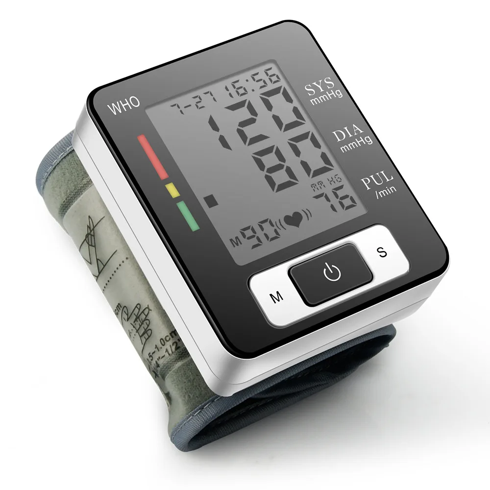 

LCD Portable Wrist Blood Pressure Monitor Digital Precise Digital Precise Tonometer Mercury BP Smart Machine Health Care Tool