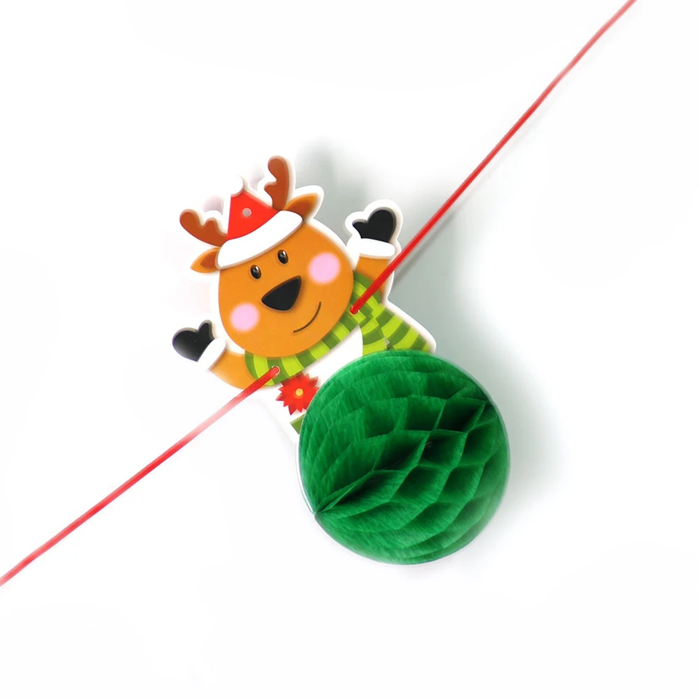 Рождественская елка висячие орнамент Санта снеговик бумажный шар гирлянды