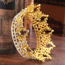 Стиль, полная Корона невесты, корона в европейском стиле, полная круглая Большая Корона невесты, искусственный бриллиант, корона, свадебные аксессуары, Корона H