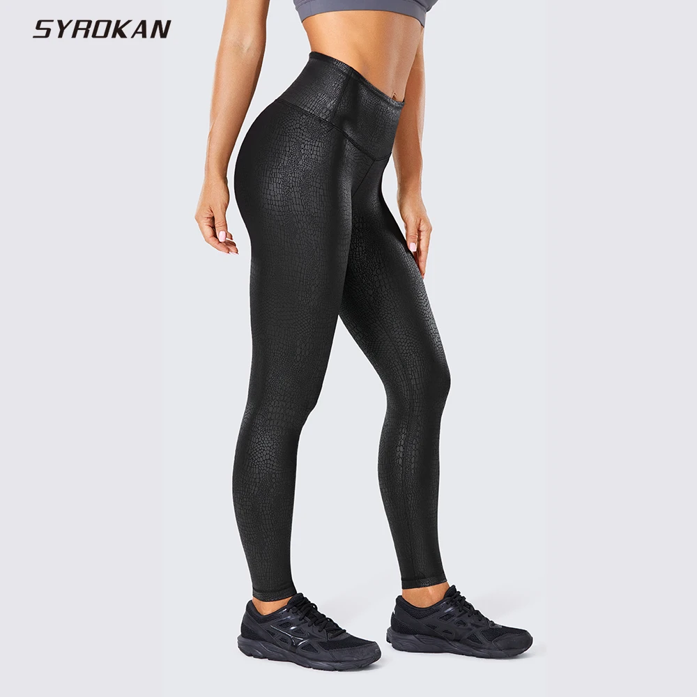 Syrokan Faux Leather Leggings Women 