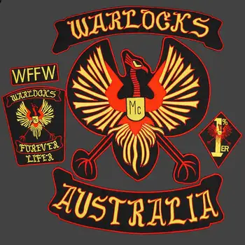 

ARRIVAL WARLOCKS Motorcycle Patch 1% Biker Rider Vest MC Embroidered Iron On Back of Jacket Patch