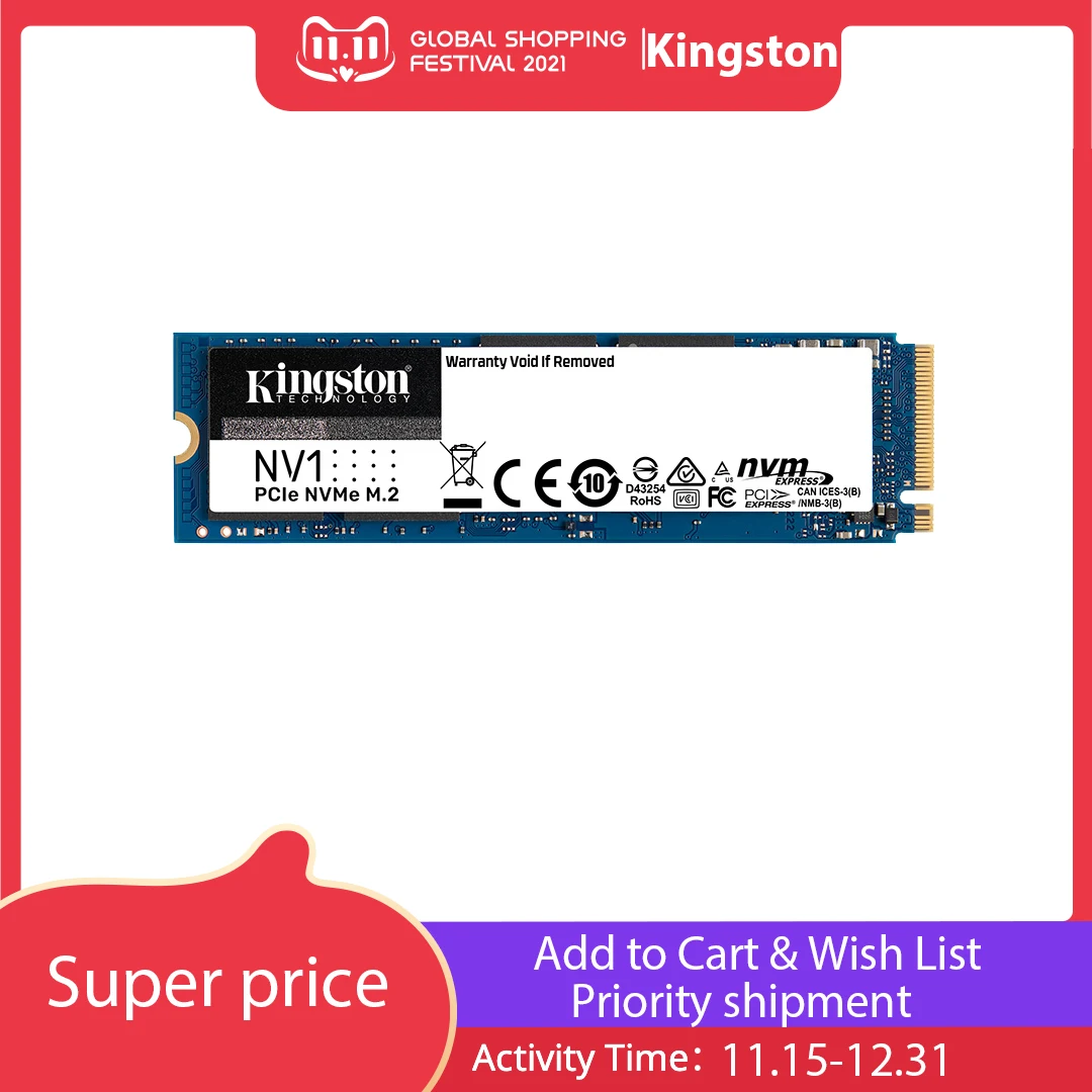 Kingston NEW NV1 NVMe M.2 2280 M 2 SATA SSD ТБ 1 до 500GB Внутренний твердотельный накопитель Жесткий