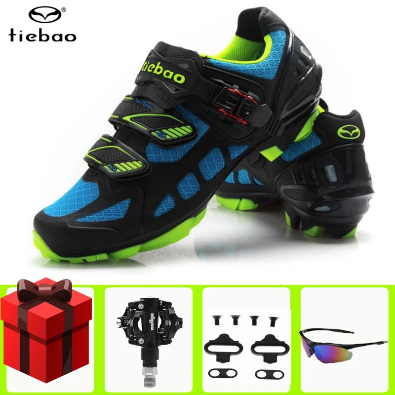 Tiebao Cycling Shoes Men sapatilha ciclismo mtb Mountain Bike add SPD pedal Bicycle Resistant Self-locking Cycling Sneakers - Цвет: B1502 add all