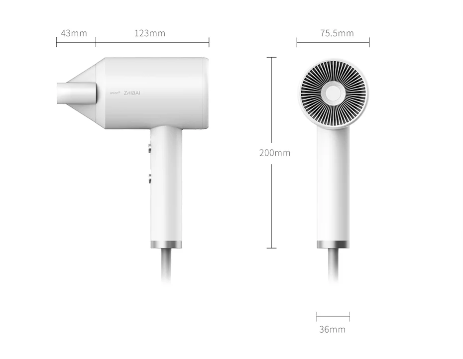 XIAOMI MIJIA zhiбаи HL3 фен для волос 1800 Вт анион вода отрицательных ионов Уход за волосами Профессиональный Быстросохнущий Портативный Фен Диффузор