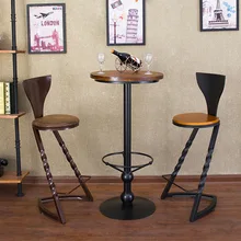 Скандинавский кованый барный стул кафе барный стул промышленный ветер ретро высокий стул барный стул твердый деревянный стул