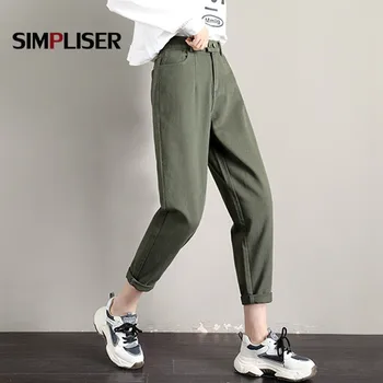 

High Quality Women Trousers Black Green Cargo Pants Female High Street Elastic Waist Elegant Woman Office Pants Trousers 2020