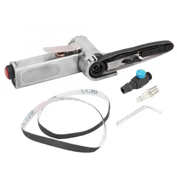 

3/8" Air Belt Sander Air Angle Grinding Machine with Sanding Belts for Air Compressor Sanding Pneumatic Tool Set