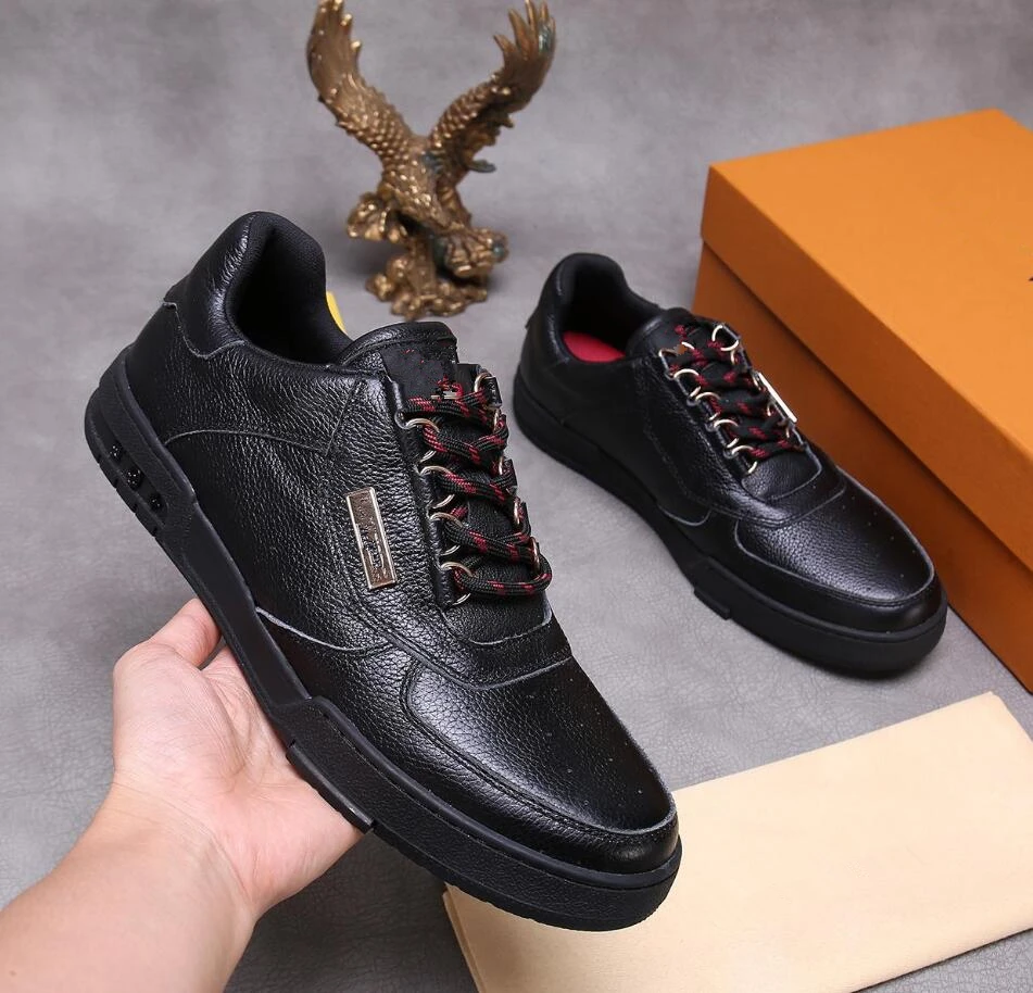 Top quality brand Fashion 5D magic print cowhide shoes Men Low help lace-up sneakers Board shoes casual shoe