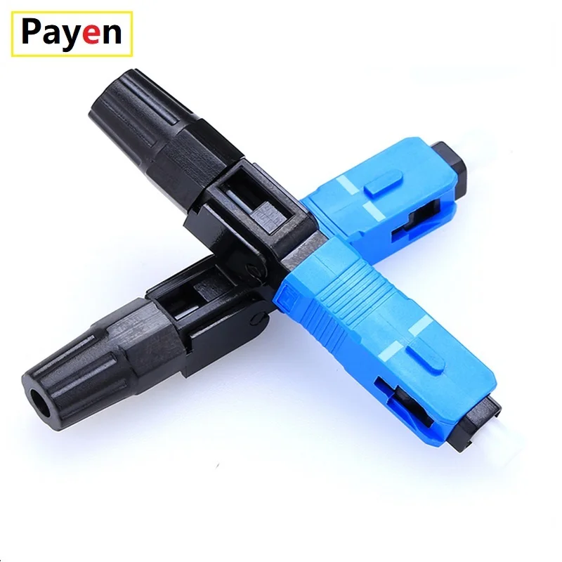 FTTH 100PCS Embedded Fiber Optic Fast Connector Single Mode Fiber Optic Adapter SC UPC Cold Connection Quick Field Assembly