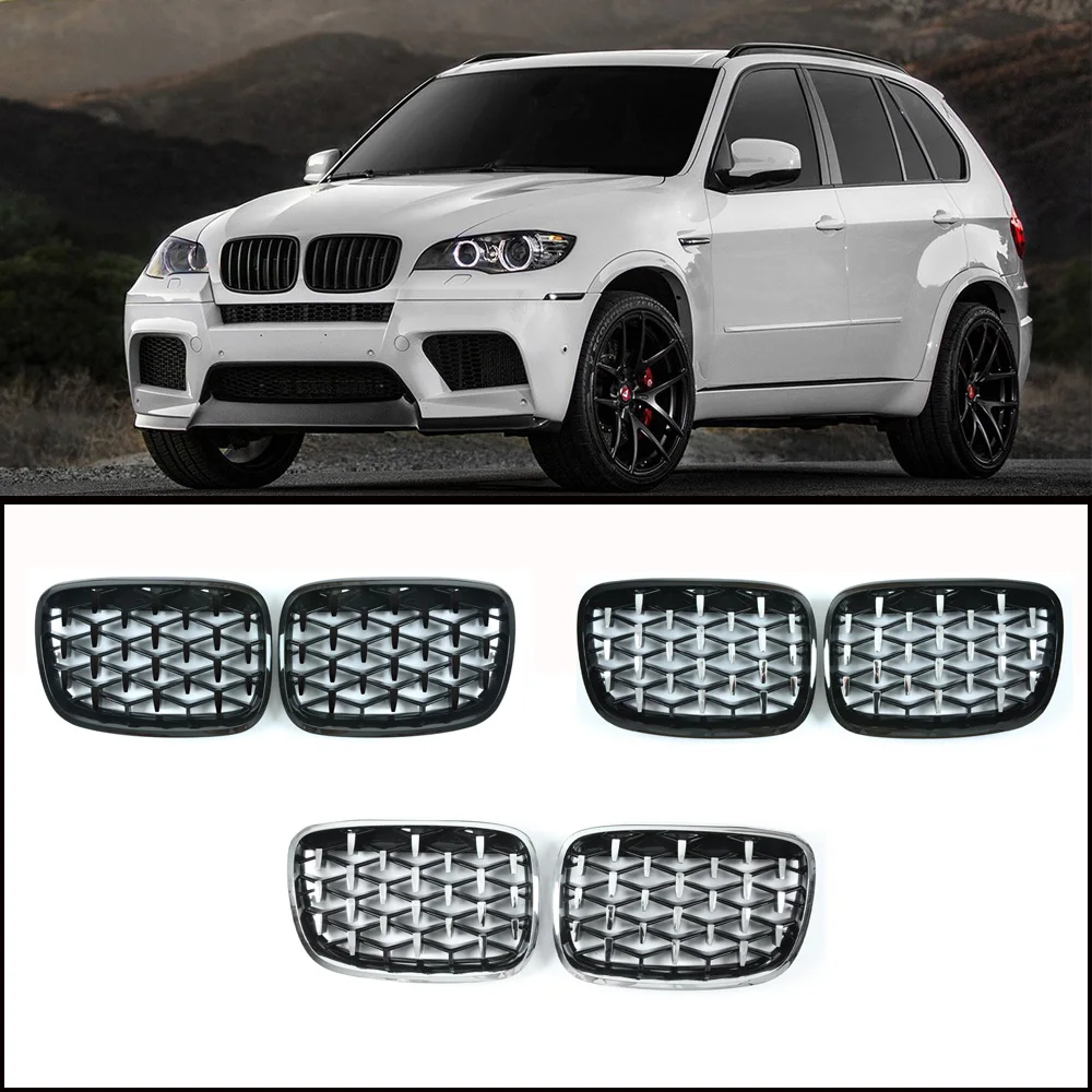 Для BMW X5 E70 X6 E71 Алмазная решетка Метеор стиль передний бампер Стайлинг