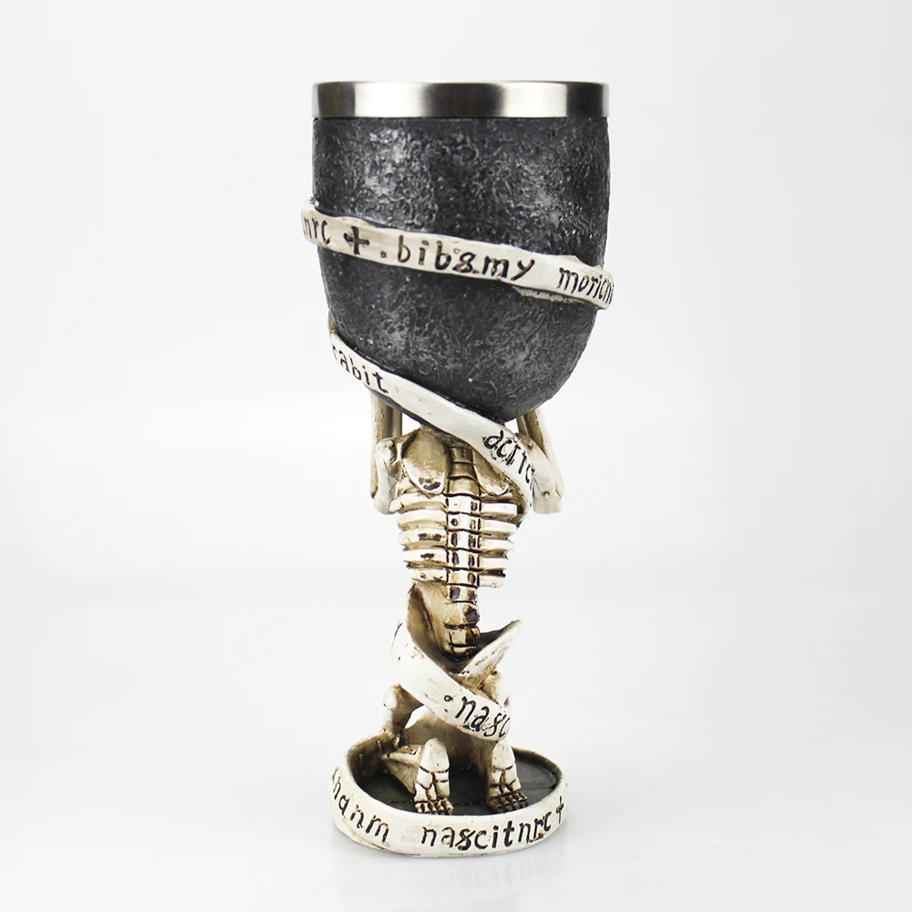3D ретро смолы из нержавеющей стали Рыцарь кубок череп Викинг пива кофе кружка готический Хэллоуин чашка со скелетом человек подарок бар украшения