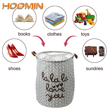 

HOOMIN Canvas Sundries Underwear Toy Storage Bag Organizer Box Desktop Storage Basket Waterproof Stationery Container Laundry