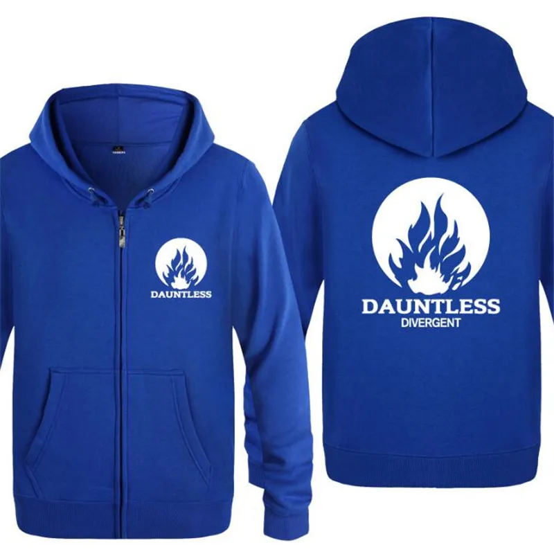 blue hoodie 14 Мужские толстовки с капюшоном фильм «Дивергент» с принтом Мужская толстовка на молнии флисовая куртка с длинным рукавом пальто в стиле хип-хоп Мужская Толстовка для катания на коньках зимняя - Цвет: blue hoodie 14
