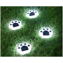Lanterne solaire LED avec empreinte de patte, luminaire décoratif d'extérieur, idéal pour un jardin ou un sentier 