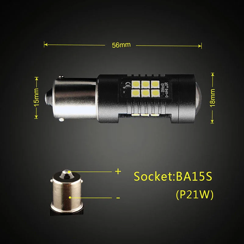 IP65 белый 6000K 1156 BA15S P21W 21-SMD светодиодный автомобильный сигнал поворота лампы