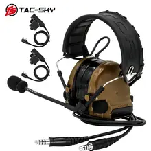 TAC-SKY COMTAC III складной оголовье двойной связи силиконовые наушники тактическая гарнитура и штекер Тактический PTT U94 PTT