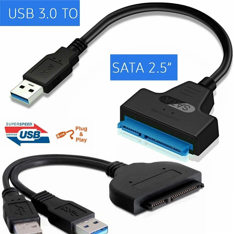 500pcs Usb 3.0 To Sata 3 Iii Hard Driver 7+22 Pin Adapter Uasp Converte Sata To Usb With Power Cable For 2.5 Inch Hdd Ssd - Pc Hardware Cables Adapters - AliExpress