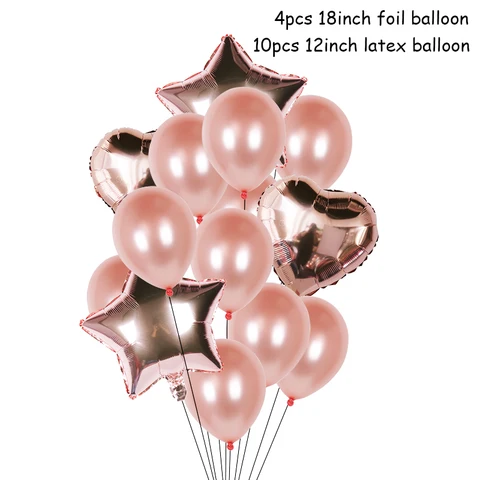 Birthday Rose Gold Number Foil Balloon Party Decorations Kids First 1st 2nd 3rd Birthday Baby Shower Boy Girl Baloons