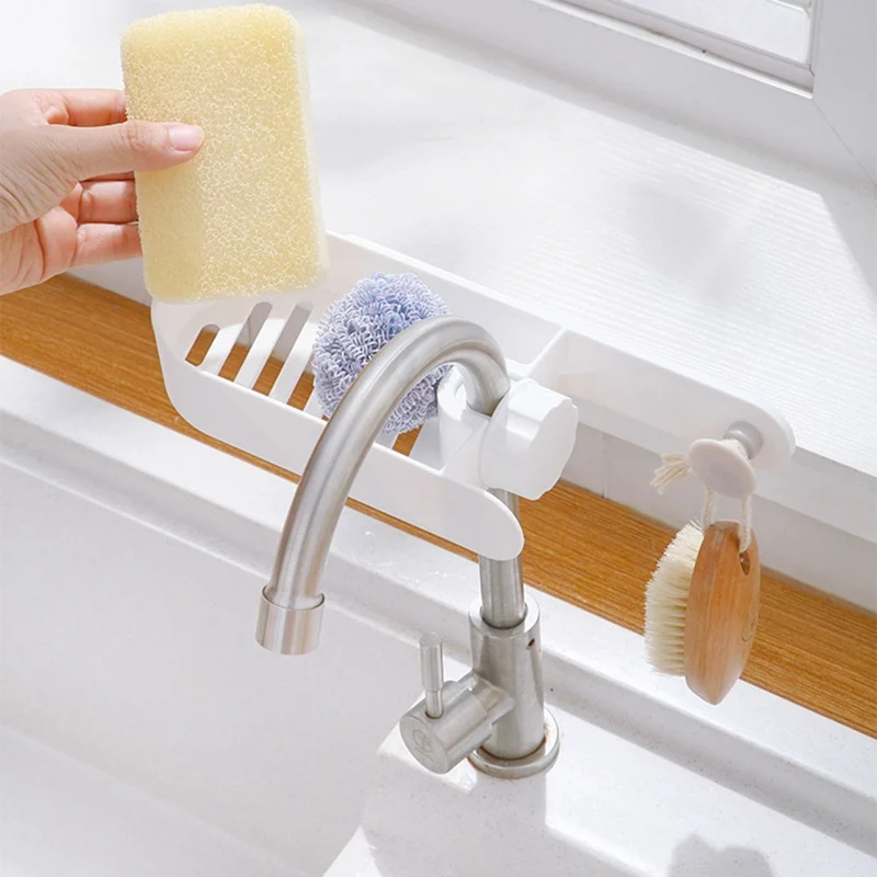 Sink Faucet Sponge Soap Cloth Drain Rack Storage-Organizer Holder Shelf Bathroom Sink Faucet Sponge Soap Cloth Drain Rack Storage-Organizer Holder Shelf Bathroom