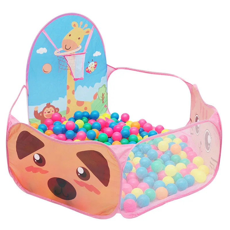 1.2M kids Playpen Playground Child Ball Pit Balls Dry Pool with Basketball Hoop Children's Tent Park Portable Kids Balloons Toys 2