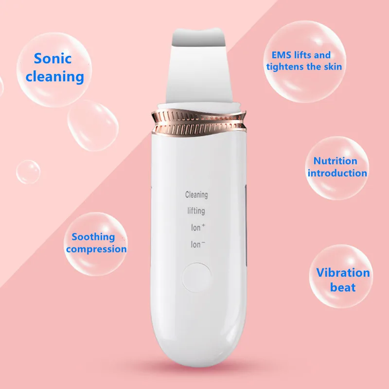 Sonic Skin Scrubber Peeling Spatula Facial Vibration Acne Blackhead Exfoliation and Wrinkle Removal Massager | Красота и здоровье