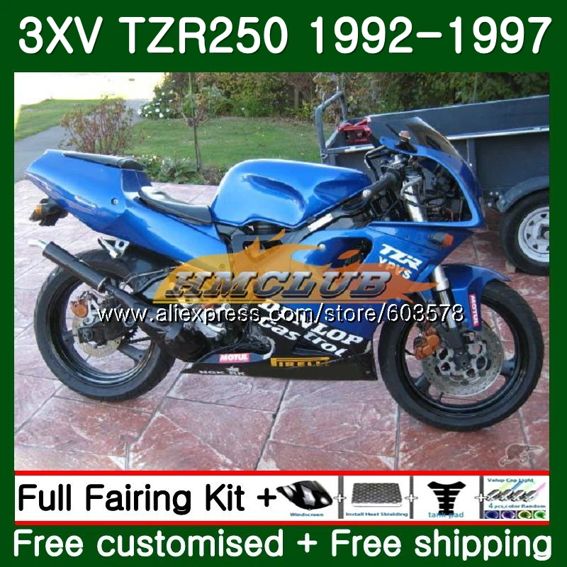 3XV для YAMAHA TZR-250 TZR250 1992 1993 1994 1995 1996 1997 122CL. 13 TZR250RR RR ТЗР 250 92 93 94 95 96 97 глянцевый синий обтекатель - Цвет: No. 1