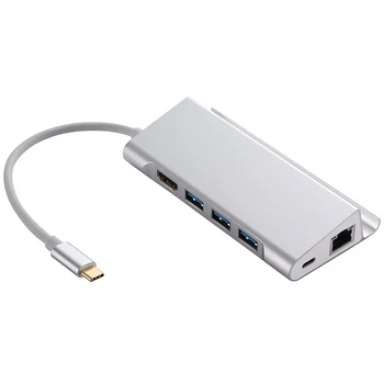 

High-quality Laptop Docking Stations USB3.1 Type-C Hub Phone Bracket USB-C to HDMI USB3.0 RJ45 Network PD Hub Phone Holder