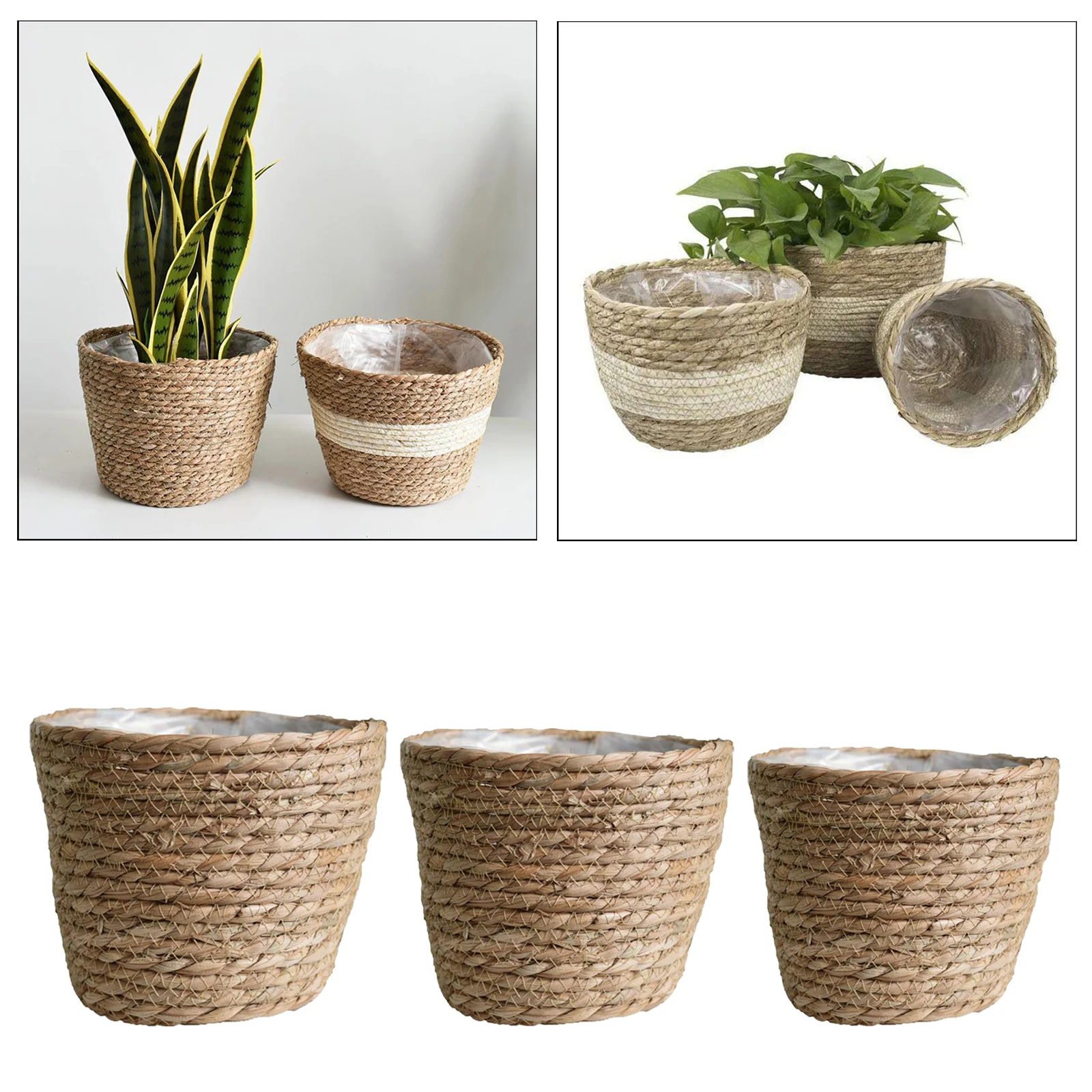 Rustic Handcrafted Woven Rattan Natural Seagrass Basket 18x15x13CM Small Rustic Handcrafted Woven Rattan Natural Seagrass Basket 18x15x13CM Small