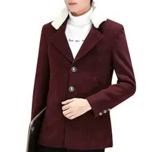 Приталенный мужской Тренч с отложным воротником, размер M-3XL, Мужская модная одежда, темно-синий/винно-красный цвет, зимние теплые пальто