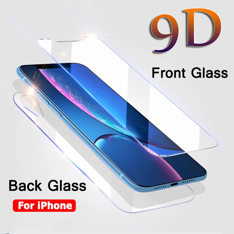 Переднее и заднее закаленное стекло для iPhone XS Max XR X защитная пленка экрана