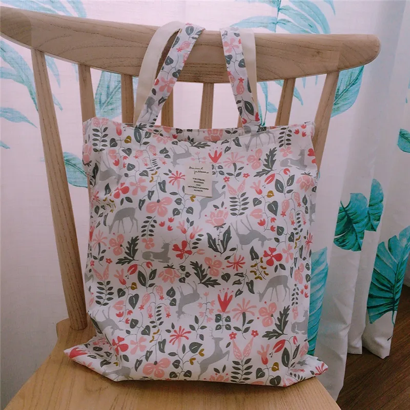 Женская Повседневная льняная хлопковая Холщовая Сумка через плечо с цветочным принтом