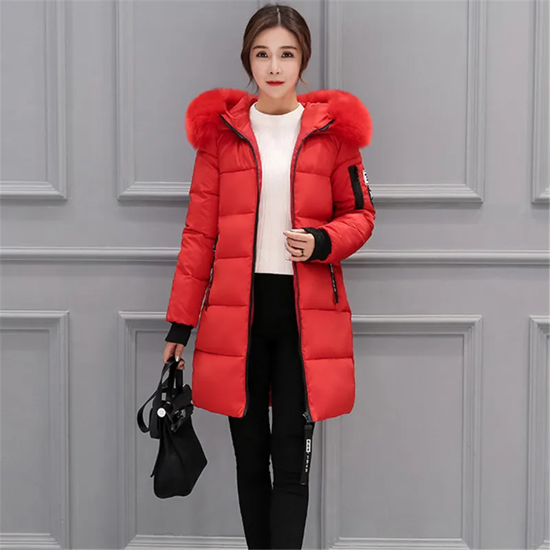 Зимнее женское длинное пуховое пальто, плотные теплые топы ...
