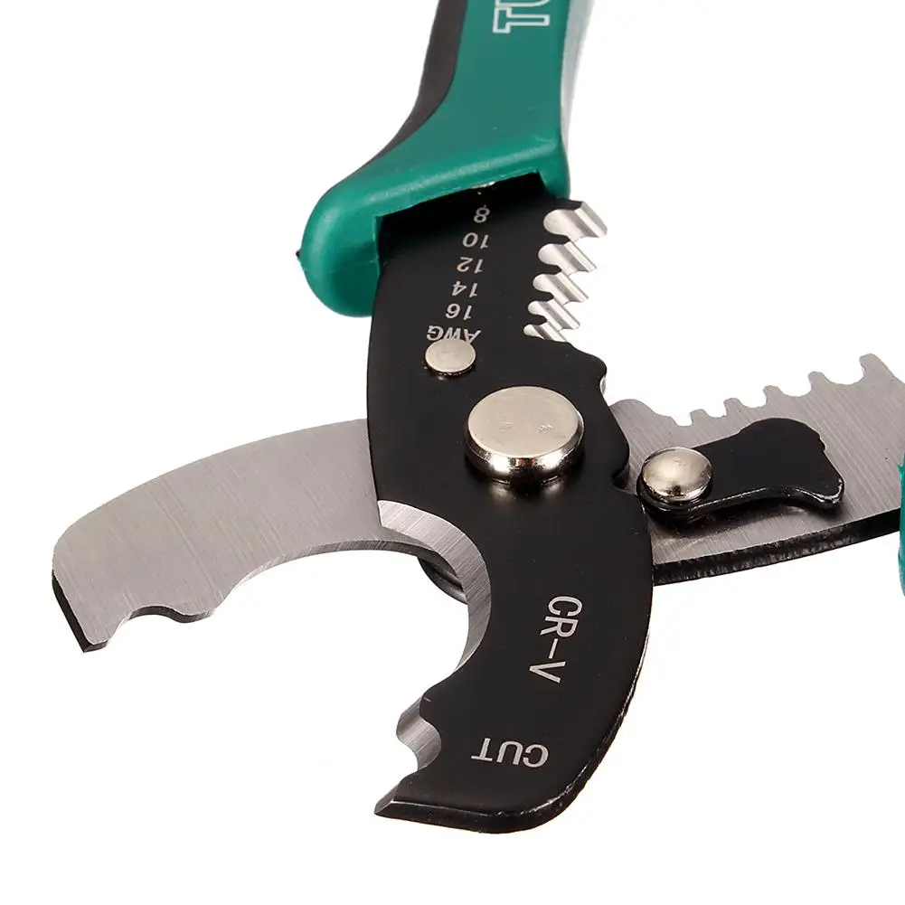 Cable cutter 8 inch TUOSEN Wire Stripper Multi-function Wire Stripping Tool Crimping Pliers Wire Cable Stripper Spring Design
