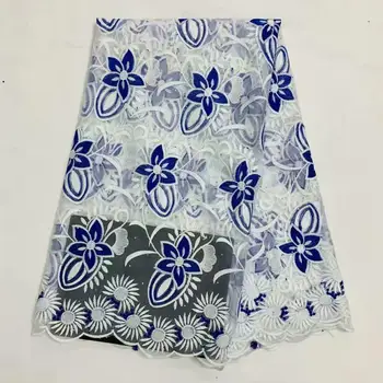 

Latest PURE WHITE African Embroidery Tulle Lace Fabric 2019 High Quality French Milk Silk Lace Fabric With Rhinestones 5 Yards