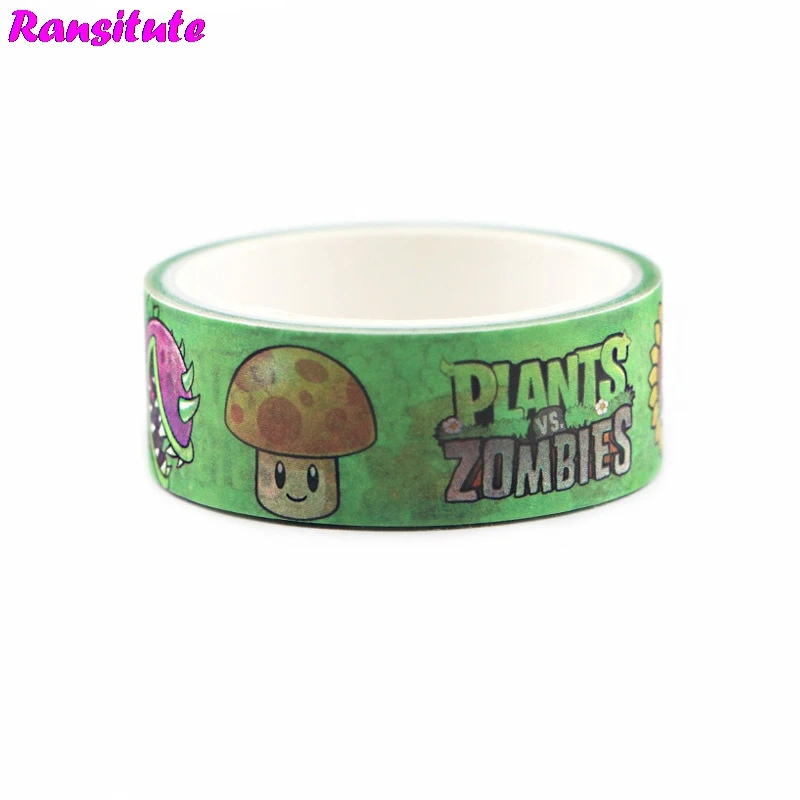 Ransitute Plants vs zombieswahi цветная бумажная лента для мытья рук, ручная декоративная бумажная лента, цветная лента, декоративная лента для альбома R662