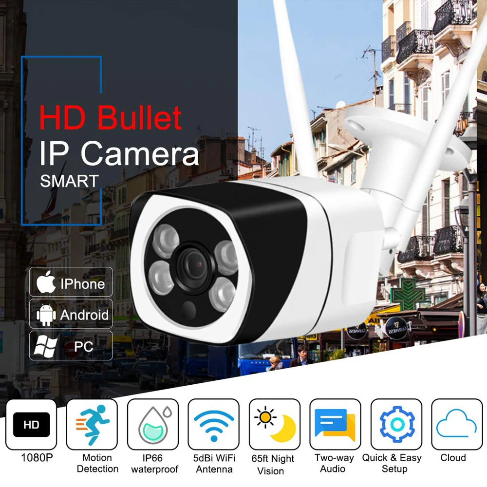A ZONE IP камера 1080P HD беспроводная Wifi Onvif Водонепроницаемая PIR с датчиком движения