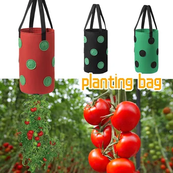 

Strawberry Grow Bag Moisturizing Vertical Garden Planting Bag Hanging Breathable Durable Reusable Planting Seedling Growing Bag