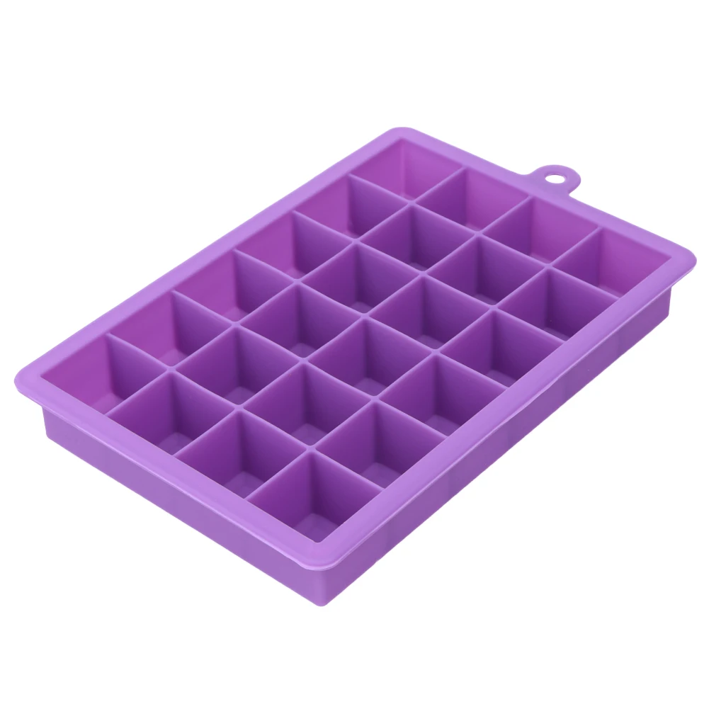Большой 24 Сетки Силиконовый Лоток для мороженого DIY Форма для мороженого квадратной формы для льда фрукты форма для льда Кухня Бар аксессуары для питья - Цвет: Фиолетовый