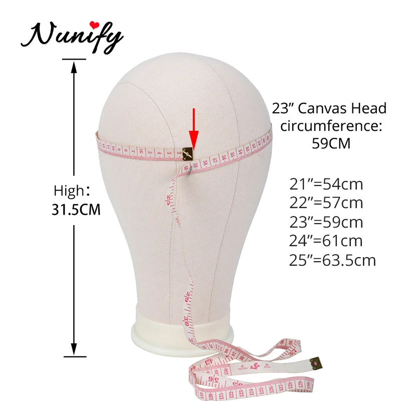 Nunify подставка для парика с головой 21 "/22"/23 "/24"/25 "холст Манекен головы от