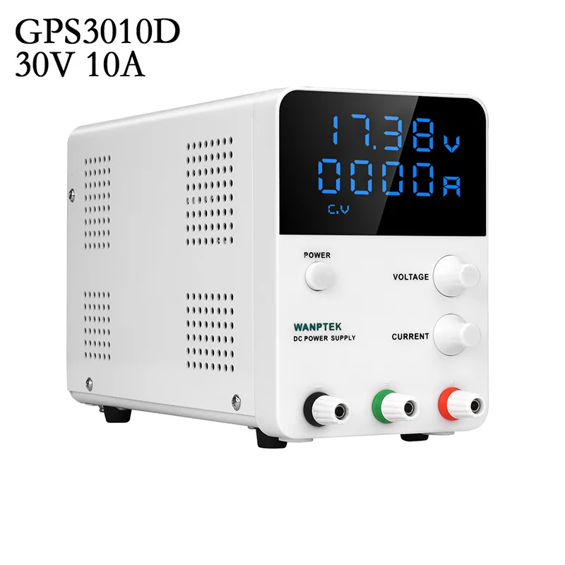 

Wanptek Adjustable DC Power Supply GPS3010D Variable 30V10A Voltage Regulator Transformer Digital Switch Laboratory Power Supply