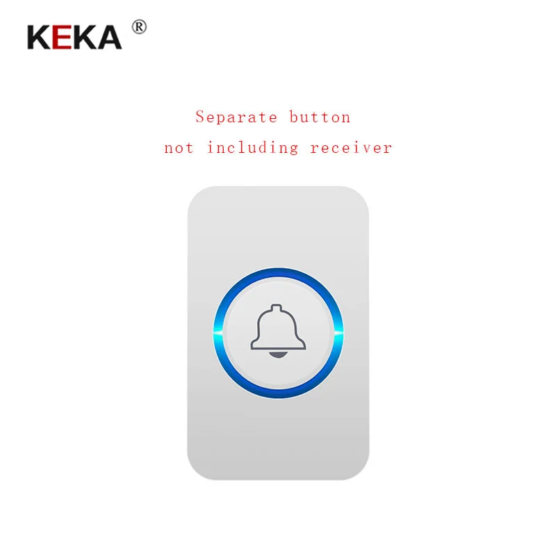 KEKA беспроводной водонепроницаемый дверной звонок 1 Кнопка 1 приемник 300 м Пульт дистанционного управления Умный дом отель беспроводное дверное кольцо США штекер - Цвет: Button alone