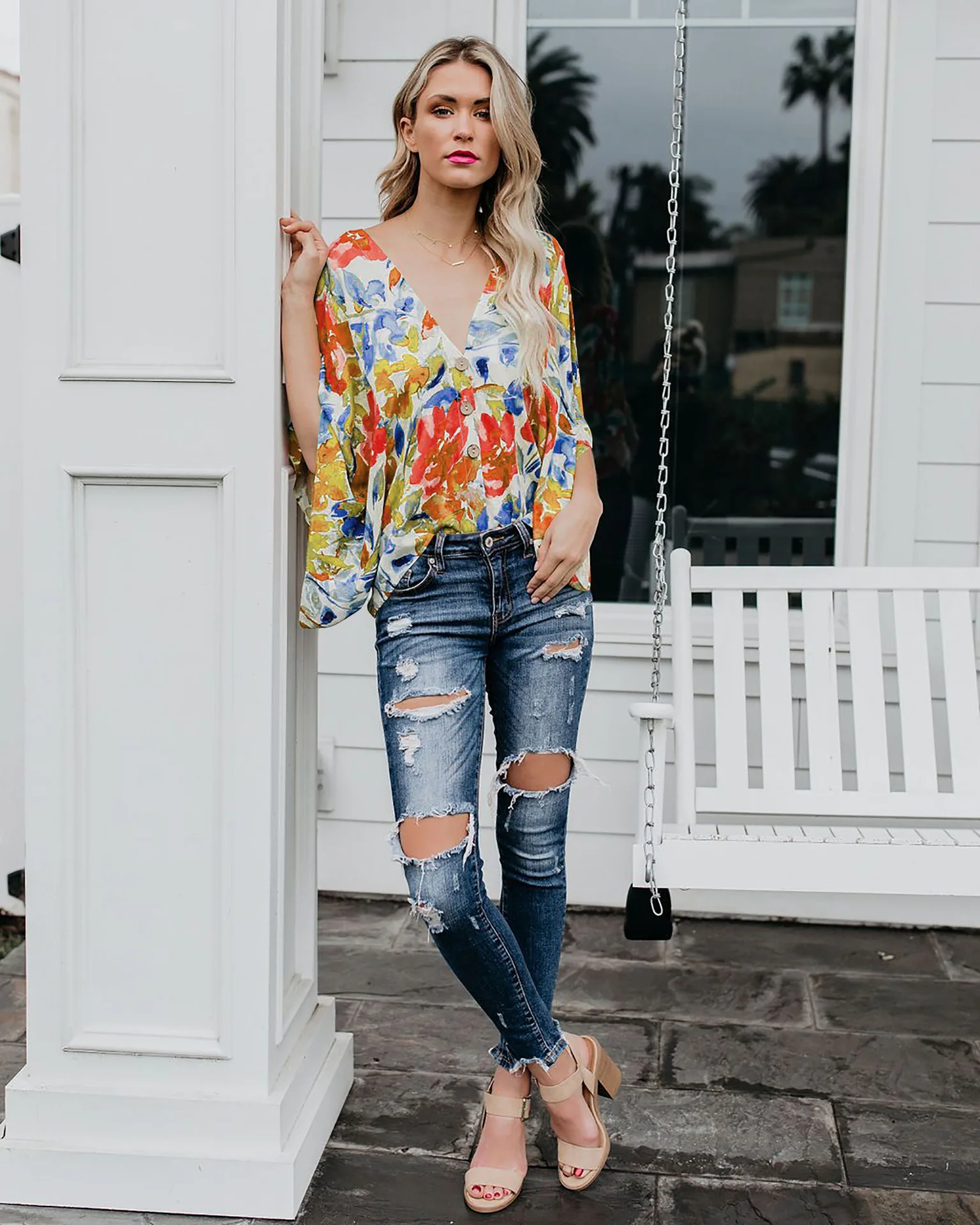 Летние цветочные Boho блузки женские шифоновые рубашки для отпуска Топы повседневные с длинным рукавом сексуальные винтажные блузки Femme Blusa уличная