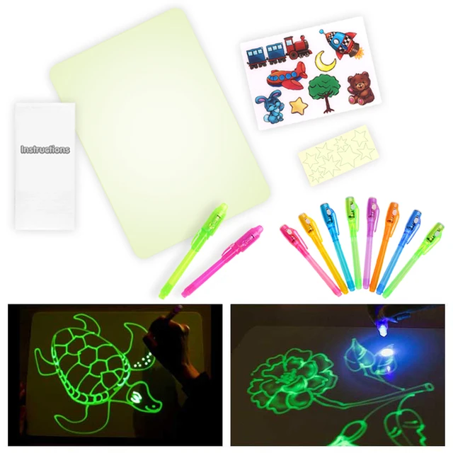 Drawing Board A5 Big Size Illuminate Luminous LED Graffiti Draw With Light In Dark Children Kids Paint Educaitonal Toy Boy Girl 1