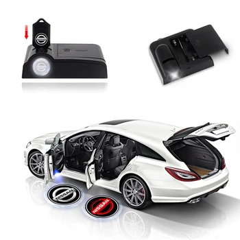 

2PCS Universal Wireless Led Car Door Welcome Laser Projector Car Logo Ghost Shadow Light Car Styling Courtesy Lights For Nissan