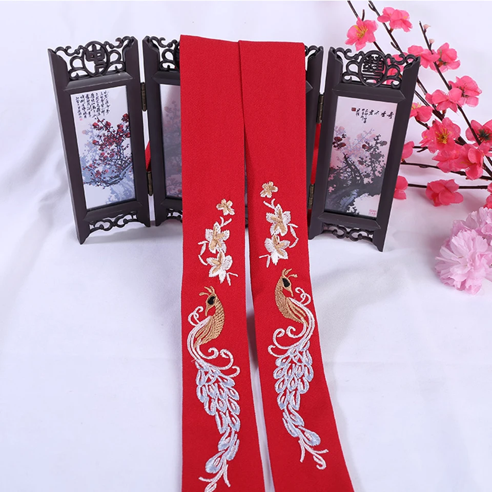 Вышитая Hanfu вишневая повязка для волос с кисточками аксессуары головной убор античный COS китайский стиль длинный галстук для волос