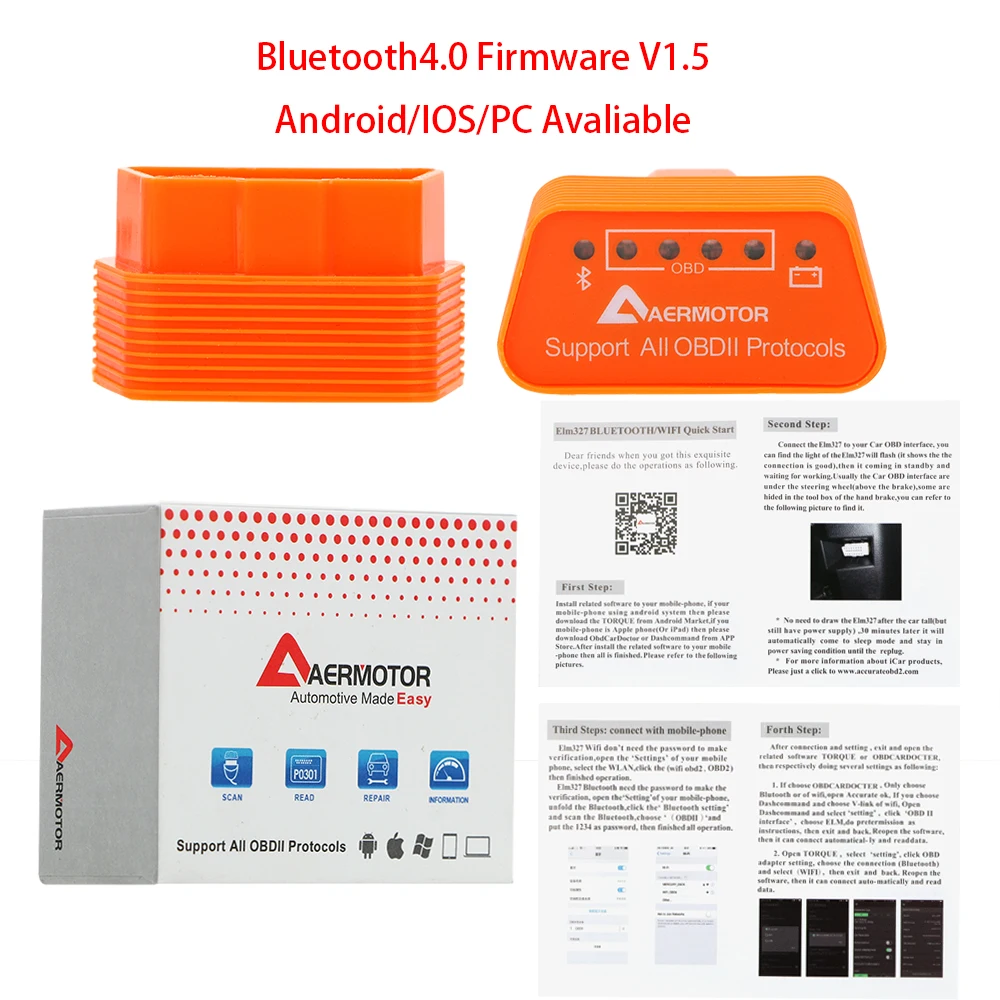 LEEPEE V1.5 Bluetooth OBD2 ELM 327 для Android PC IOS Инструменты для ремонта автомобиля диагностические сканеры поддержка почти OBD-II протоколов