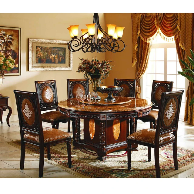 Marble Antique Furniture Dining Room Set Of Round Dining Table Set Table  And Chairs Mármol Antiguo Muebles Comedor De Mesa Gh147 - Dining Tables -  AliExpress