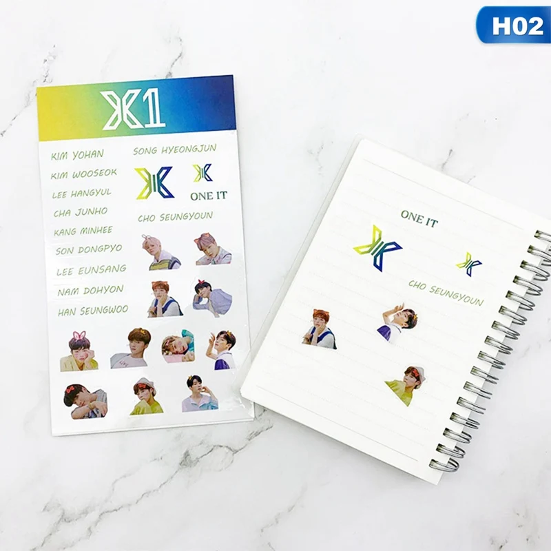 02 Kpop X1 BLACKPINK EXO TWICE NCT вентиляторы DIY стикер для канцелярских товаров Скрапбукинг водонепроницаемый прозрачный стикер s стикер для украшения s - Цвет: 02