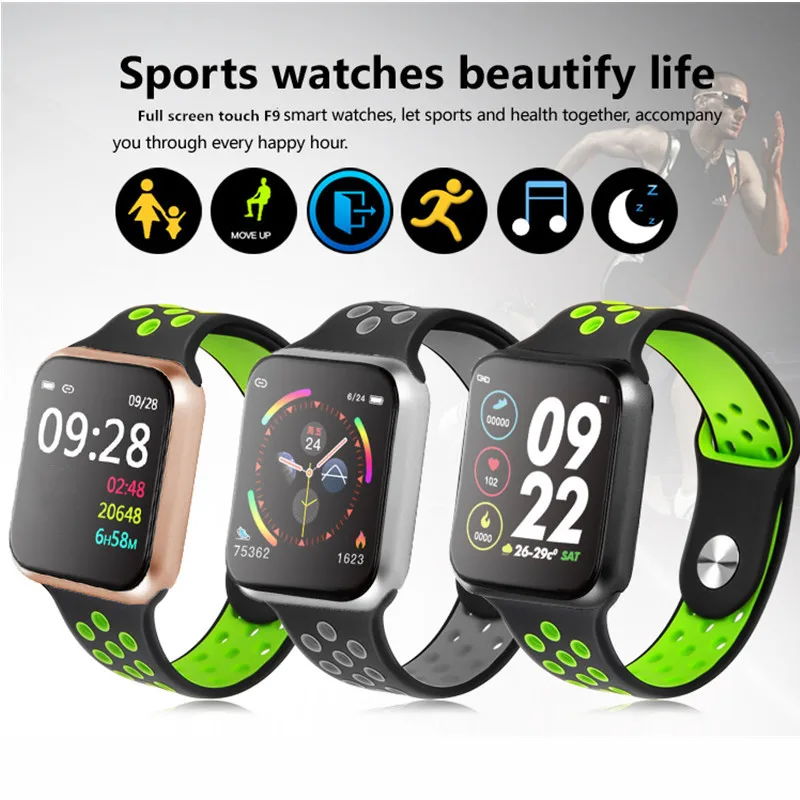 

Smart watch F9 band heart rate/blood pressure monitor smartwatch Portable adsorption metal strap fitness bracelet Pk S226 P68
